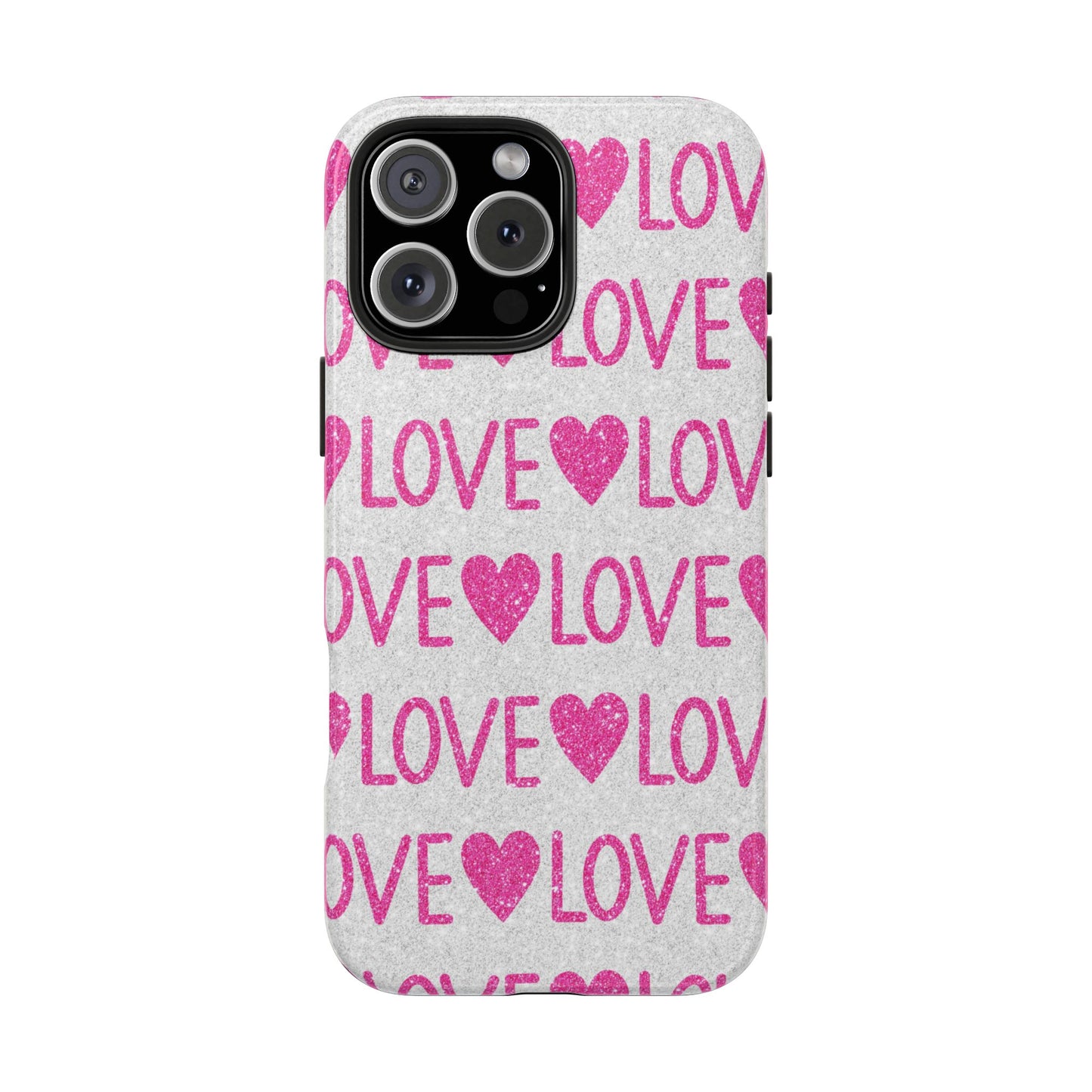 Pink Glitter Love Pattern – iPhone Series Case