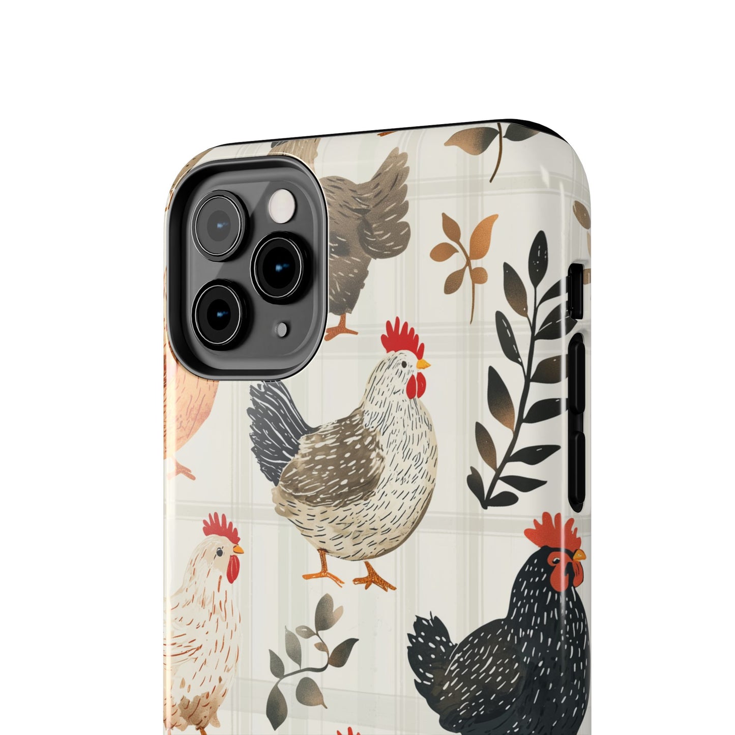 iPhone Case: Vintage Chicken & Leaves – Farmhouse Style Case