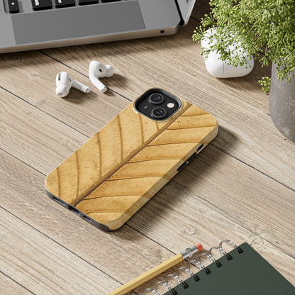 Golden Leaf Texture iPhone Case – Minimal Nature Design