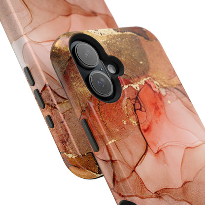 Ruby Red Marble MagSafe Case - Bold Red with Gold Veining for iPhone MagSafe Models