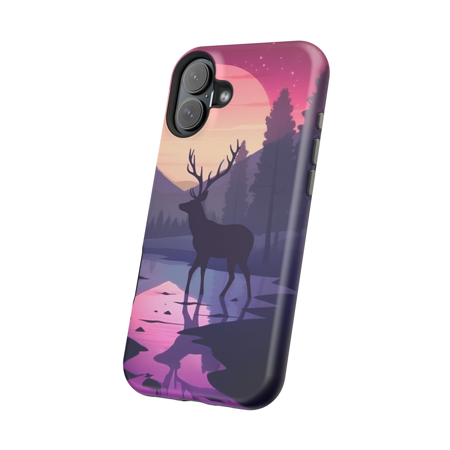 Twilight Elegance: Stag Reflection – MagSafe iPhone Case