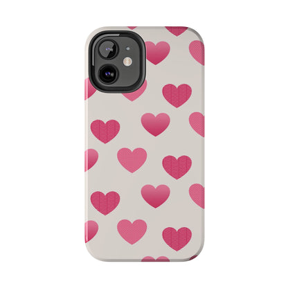 Textured Hearts iPhone Case