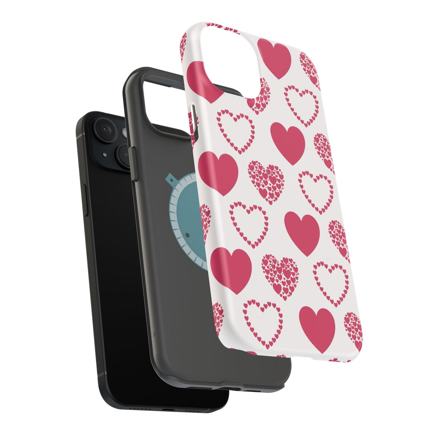 Clustered Pink Hearts MagSafe iPhone Case