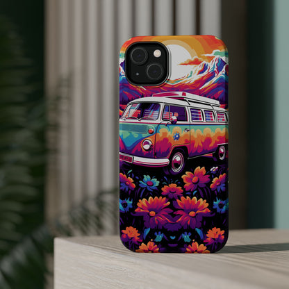 Groovy Floral Sunset Van – MagSafe iPhone Series Case