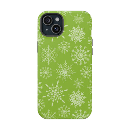 Green Snowflake Pattern – MagSafe iPhone Series Case