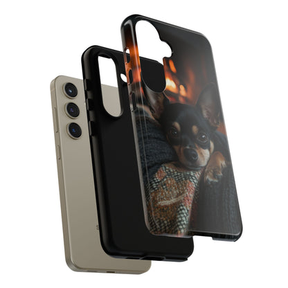 Cozy Chihuahua Fireplace Samsung Galaxy Case – Warm and Protective Design