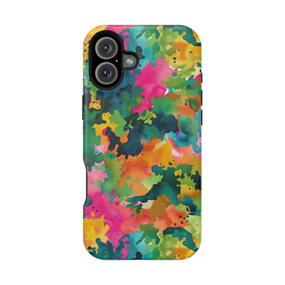 Vibrant Watercolor Splash MagSafe Case – Colorful Abstract Design with MagSafe Compatibility