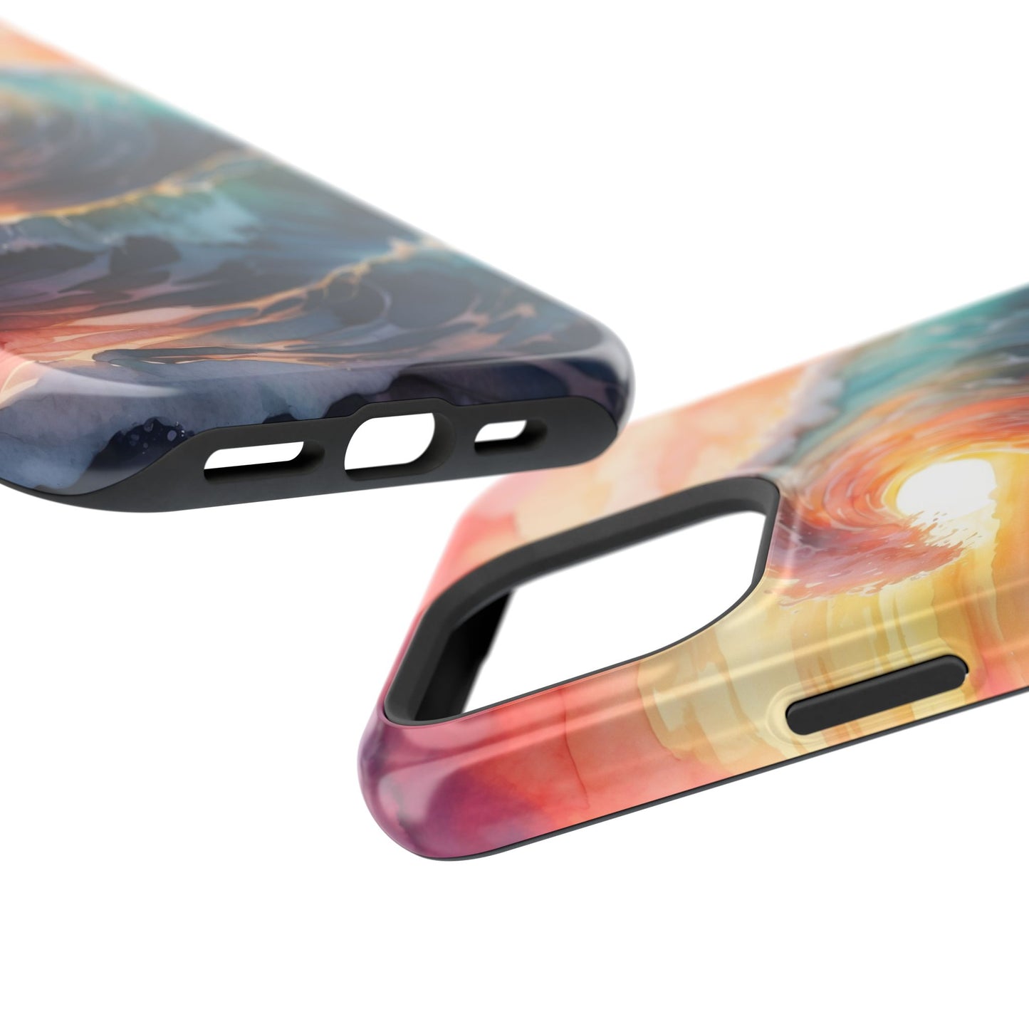 Ocean Sunrise Wave MagSafe iPhone Case – Vibrant Watercolor Wave Design