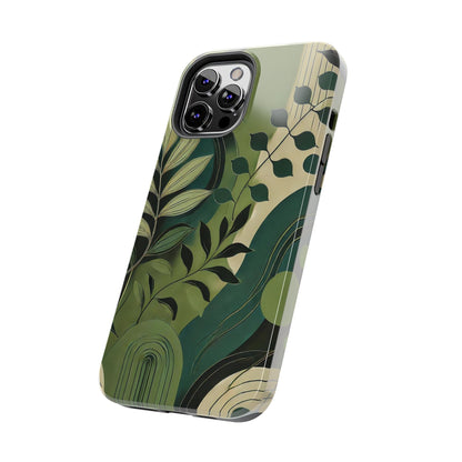 Abstract Green Leaves iPhone Case - Nature-Inspired Protective Cover