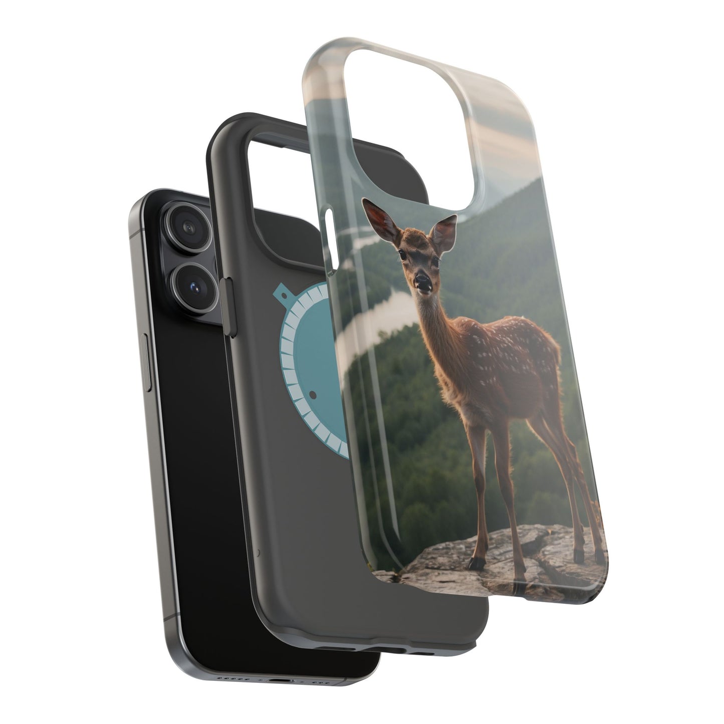 Majestic Fawn Overlooking Mountain Vista MagSafe iPhone Case