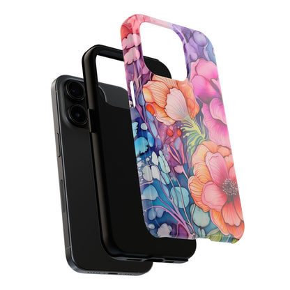 Bright Watercolor Floral Splash iPhone Series Case – Bold Artistic Design