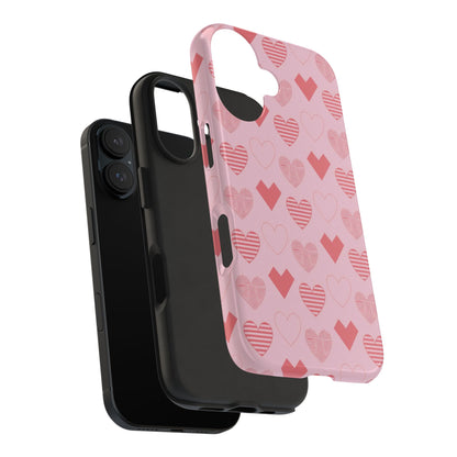 Striped Hearts iPhone Case