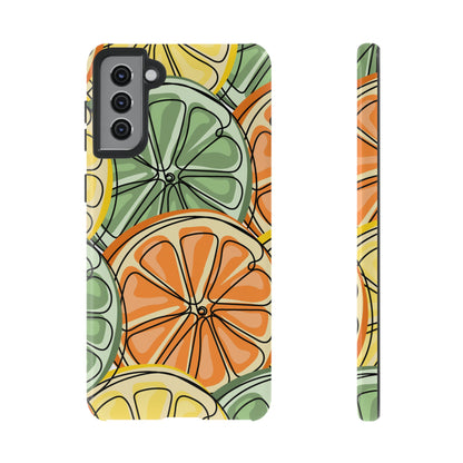 Citrus Zest Tough Samsung Galaxy Case – Bold Lime, Lemon, and Orange Design, Shockproof Protection - BOGO Cases