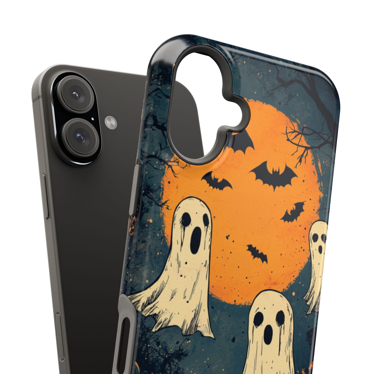 Haunted Ghosts & Full Moon MagSafe iPhone Case – Spooky Halloween Design