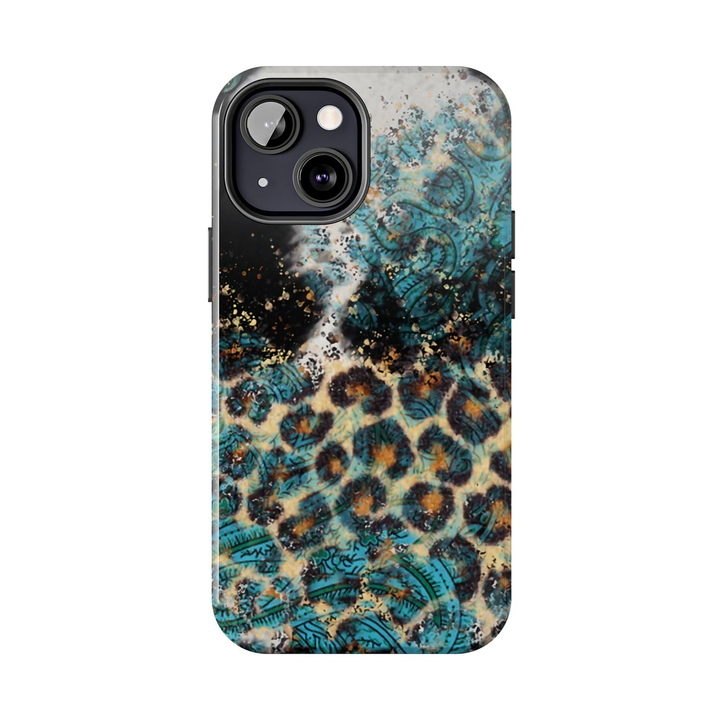 Turquoise Paisley Cowhide Leopard - iPhone Series Case