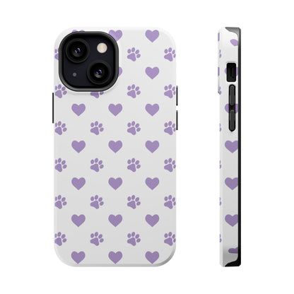 Paw Prints & Hearts – MagSafe iPhone Case with Adorable Pet-Lover Design