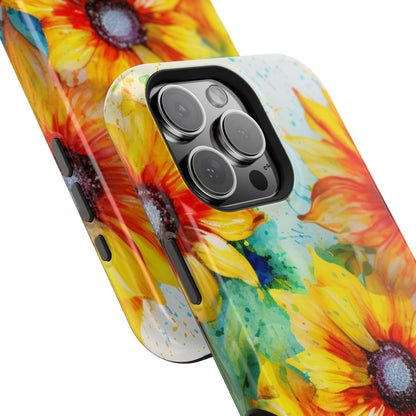 Watercolor Sunflower Splash - MagSafe iPhone Series Case