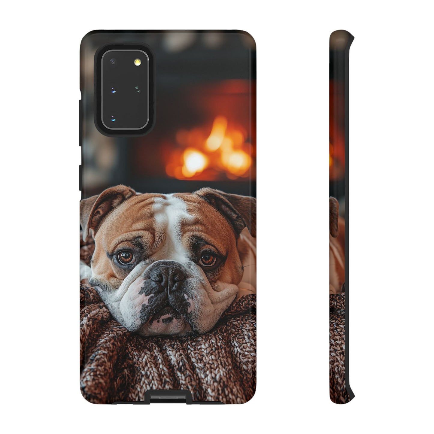 Cozy Bulldog Samsung Galaxy Case – Fireside-Inspired Protective Cover