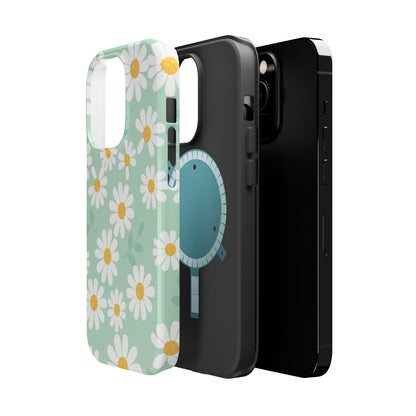 Charming Daisy Floral Tough MagSafe iPhone Case – Spring Pastel Design, Shockproof & Slim