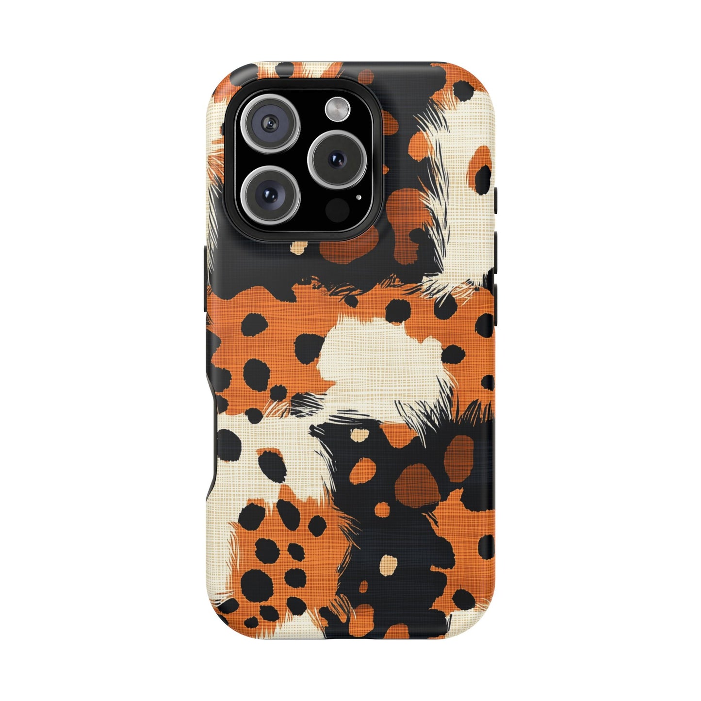 MagSafe iPhone Case: Cheetah Plaid – Brown & Black Pattern