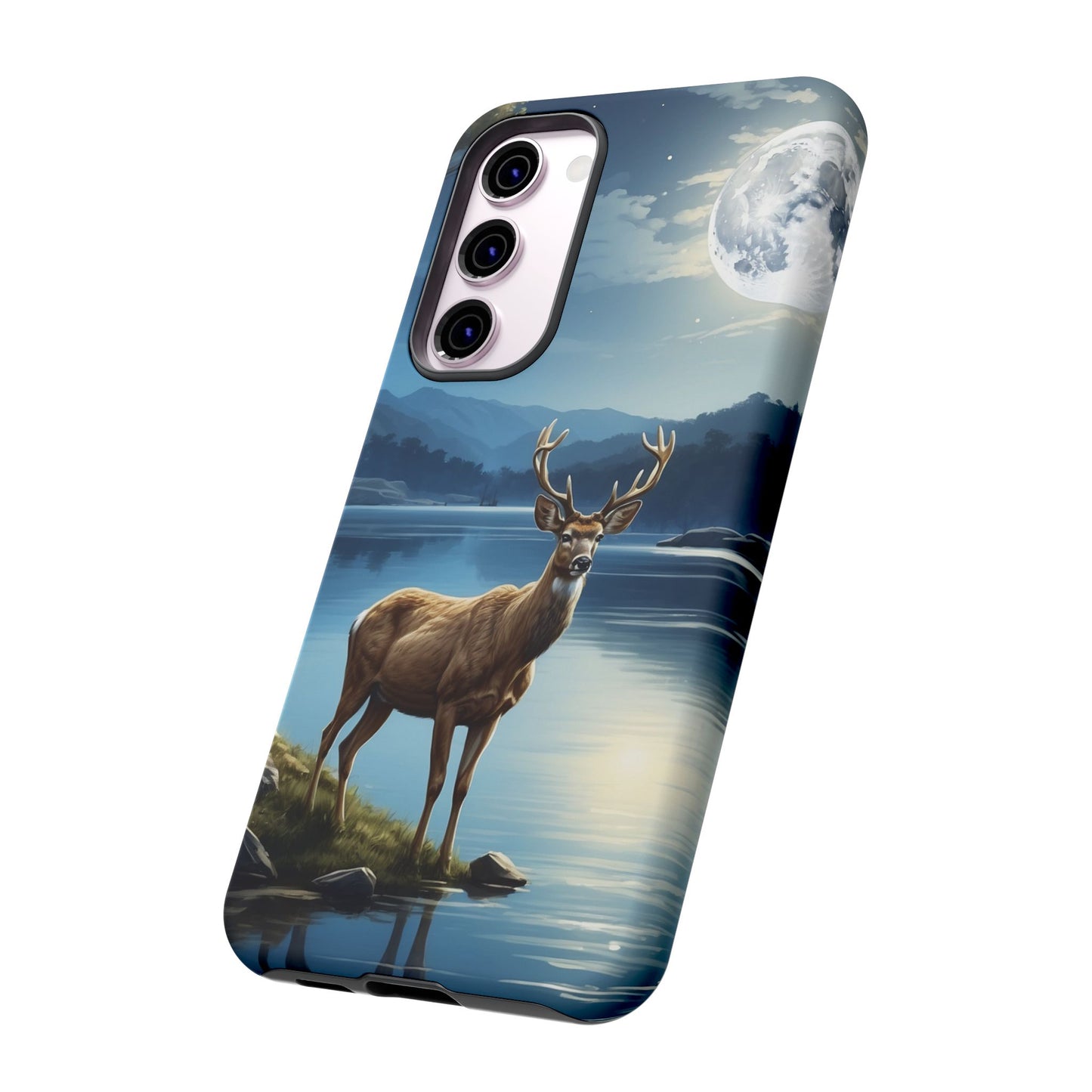 Moonlit Elegance: Stag by the Lake – Samsung Galaxy Case