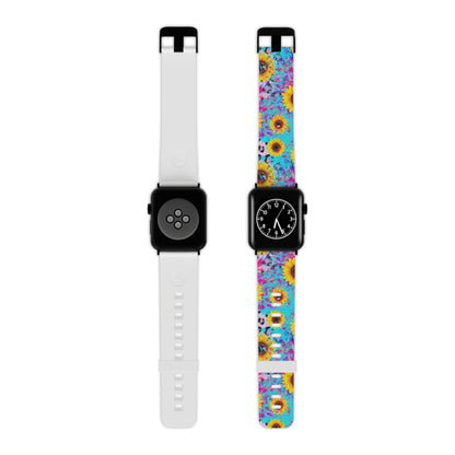 Bright Sunflower Pop Art Apple Watch Band