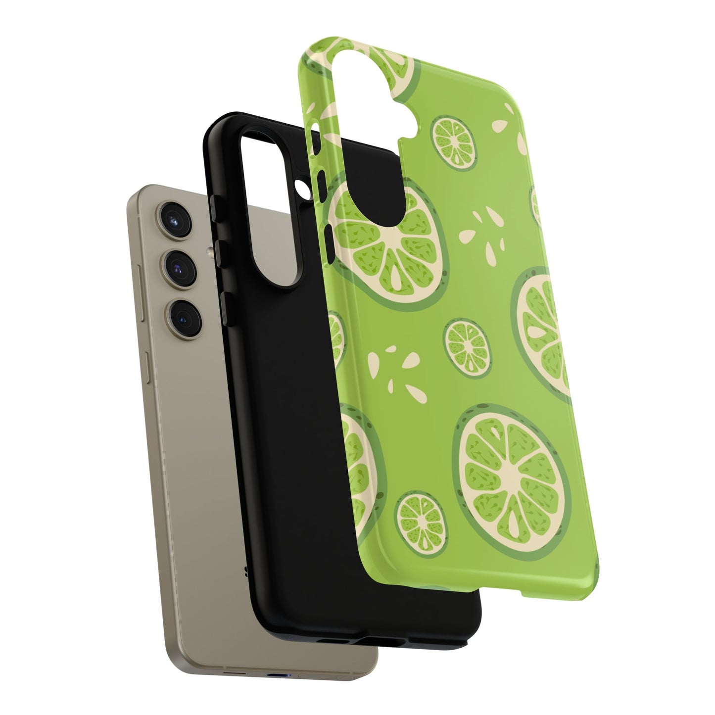 Zesty Lime Splash Tough Samsung Galaxy Case – Fresh Citrus Design, Dual-Layer Protection