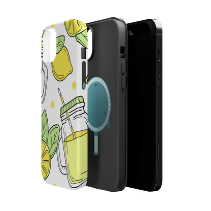 Lemonade Love Tough MagSafe iPhone Case – Fun Lemon Mason Jar Design, Dual-Layer Protection