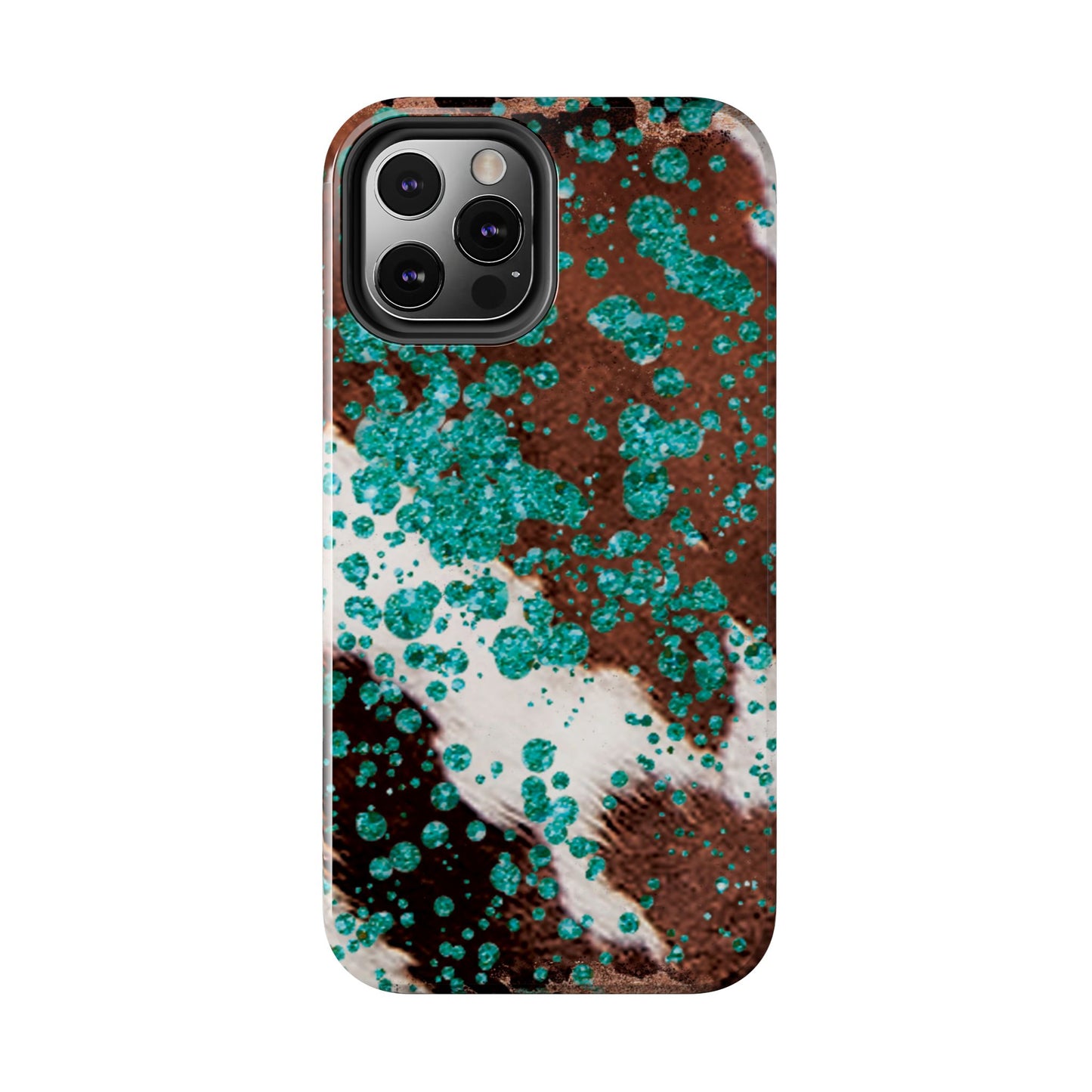 Teal Glitter Cowhide - iPhone Series Case