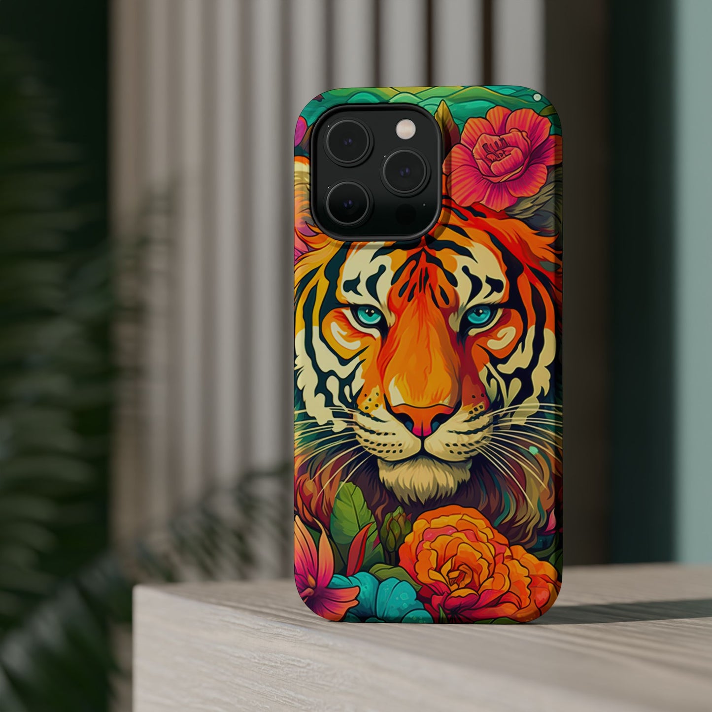 Fierce Rainbow Tiger Art - MagSafe iPhone Case