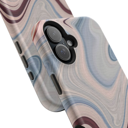 Marble Swirl Elegance – MagSafe Case with Abstract Blue & Pink Marble Art