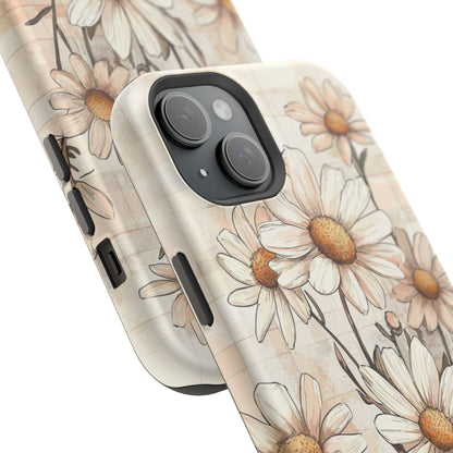 Pastel Daisy MagSafe iPhone Case - Elegant Floral Protective Cover