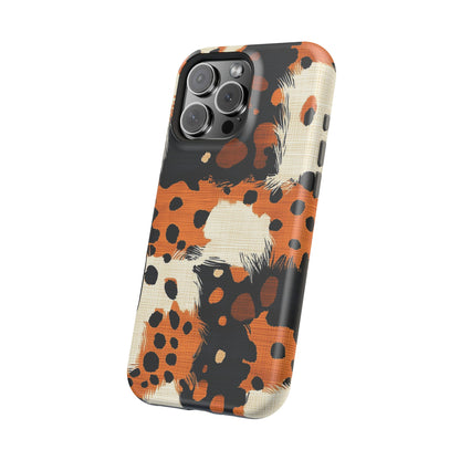 MagSafe iPhone Case: Cheetah Plaid – Brown & Black Pattern