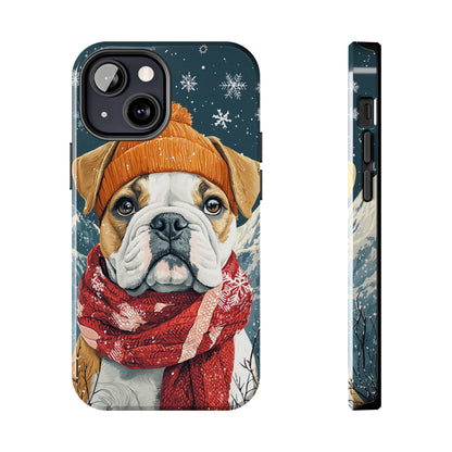 Cozy French Bulldog iPhone Case – Rustic Fireplace Protective Cover