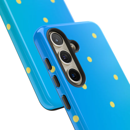 Blue Ocean Gradient Polka Dots Samsung Galaxy Case – Shockproof, Smooth Matte Finish, Dual-Layer Design