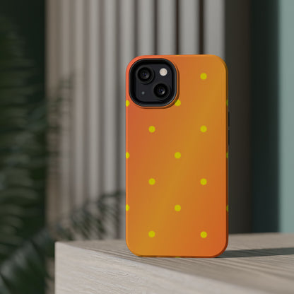 Sunset Gradient Polka Dots MagSafe iPhone Case – Shockproof, Matte Finish, Dual-Layer Protection