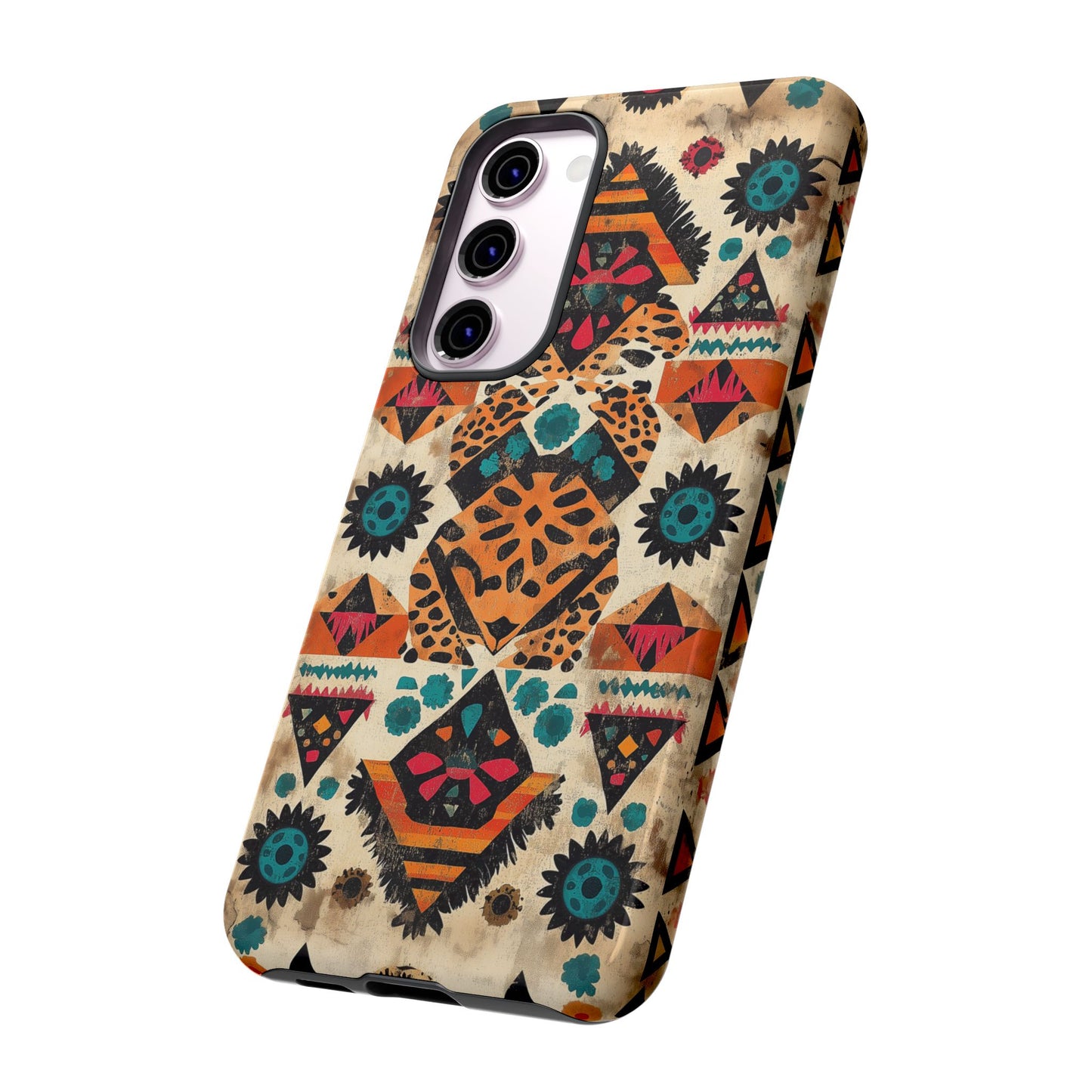 Bohemian Leopard & Tribal Floral Tough Samsung Galaxy Case – Vibrant Eclectic Design, Dual - Layer Protection - BOGO Cases