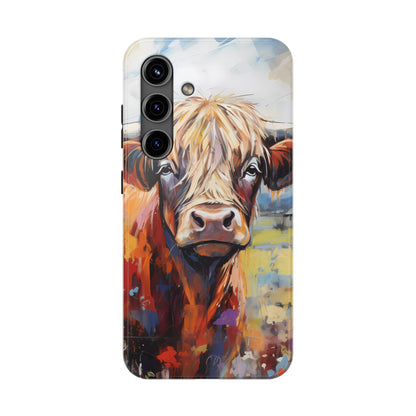 Cute Western Phone Case | Highland Cow | Robust Rocky Mountain-Inspired | Expressionism | Fresco