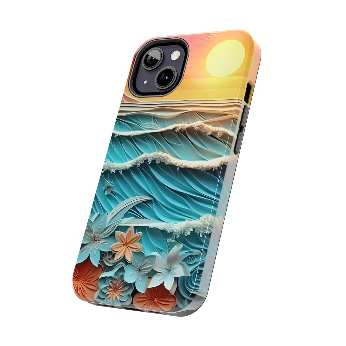 Tropical Sunset Paper Art Ocean – iPhone Series Case