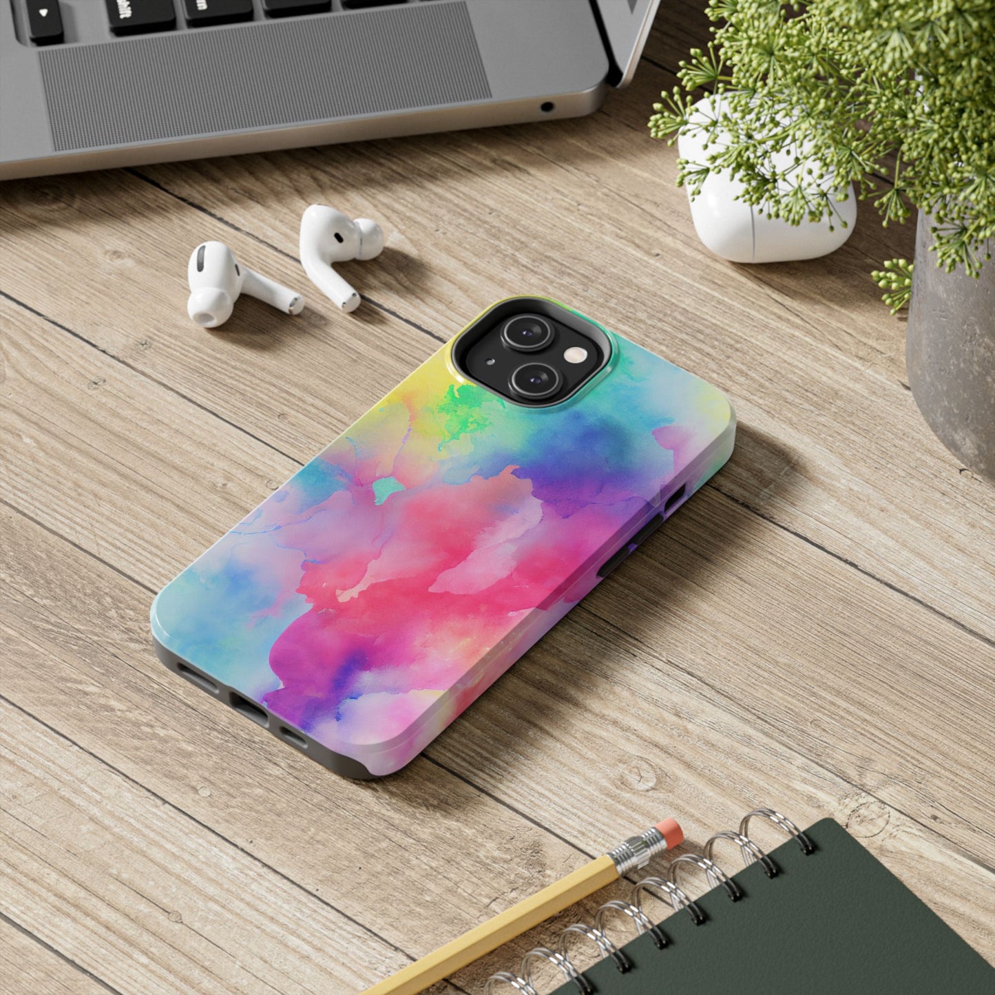 Pastel Watercolor Dream iPhone Case – Slim Profile, Glossy Finish