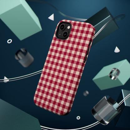 Vintage Red Gingham Check – MagSafe iPhone Case