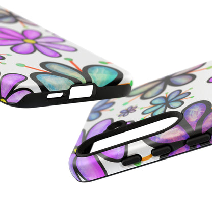 Whimsical Lavender Floral Samsung Galaxy Case – Ultra-Slim, High-Gloss Finish