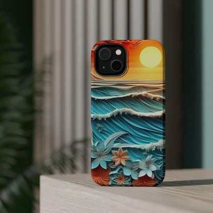 Tropical Sunset Paper Art Ocean – iPhone Series Case