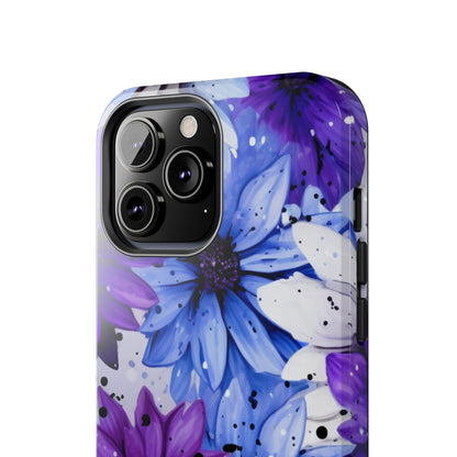 Vibrant Purple & Blue Floral Splash - iPhone Series Case