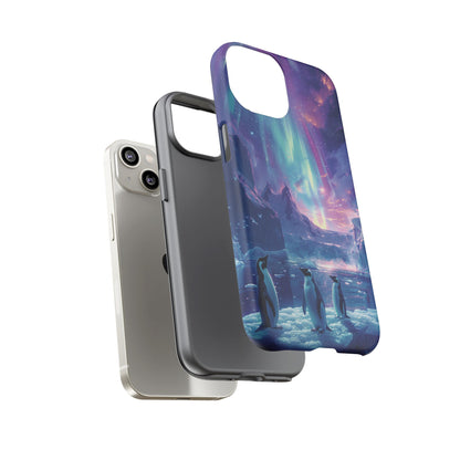 Penguin Parade Northern Lights iPhone Case