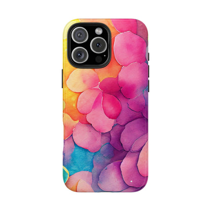 Sunset Petals Watercolor iPhone Case – Slim Design, Glossy Finish