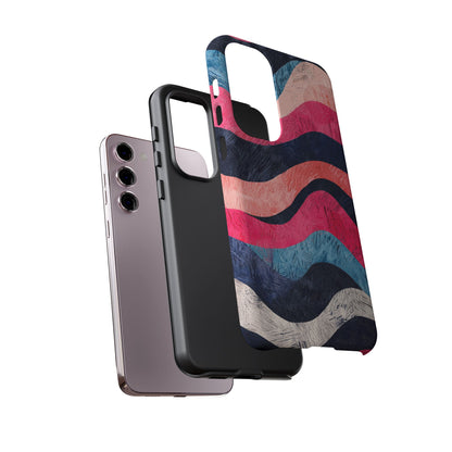 Abstract Wave Pattern Samsung Galaxy Case – Shockproof, Matte Finish, Dual-Layer Protection