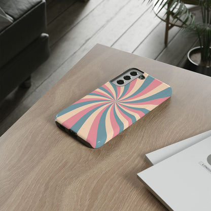 Vintage Pastel Swirl  Samsung Galaxy Case – Dual-Layer Protection with 70s-Inspired Design