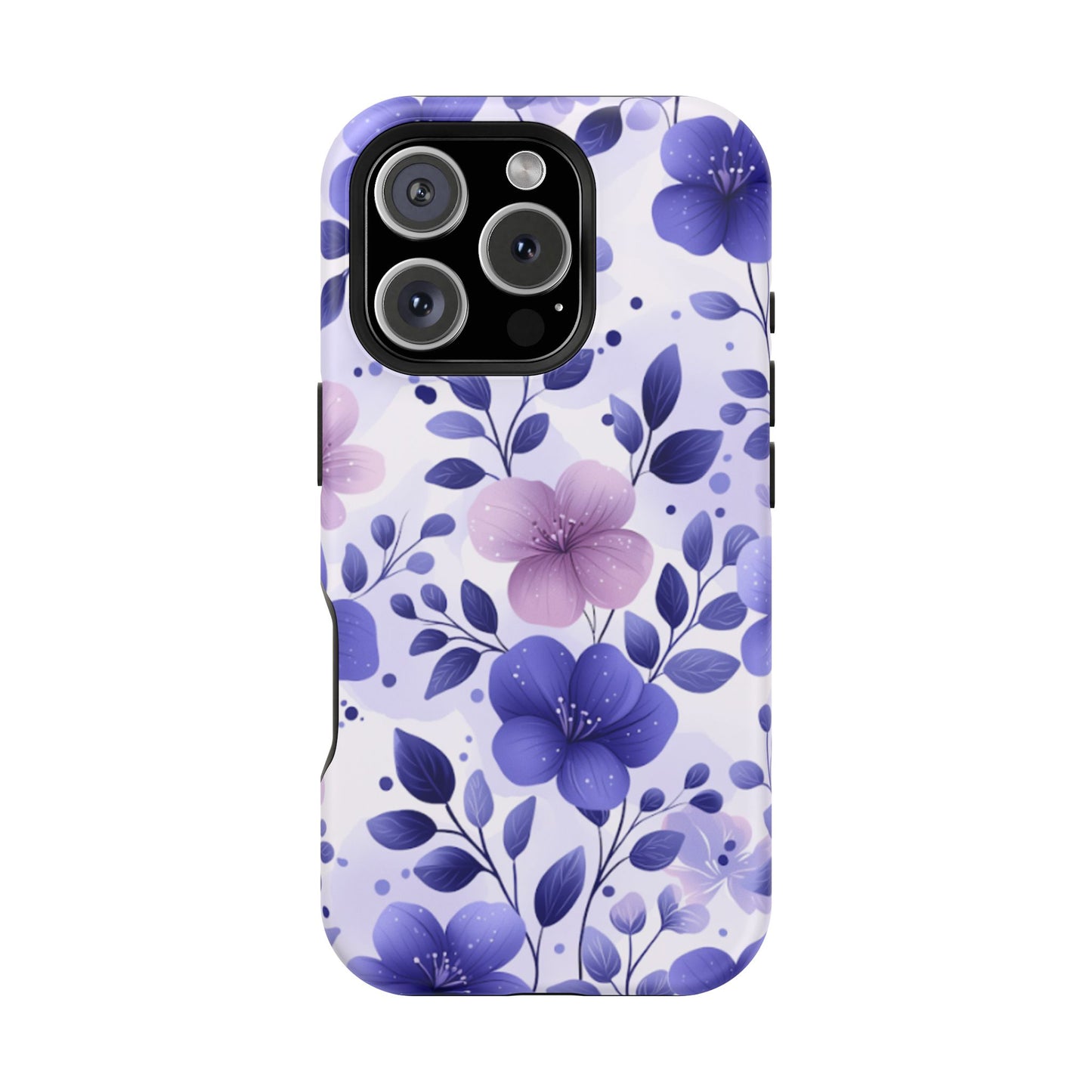 Purple Floral MagSafe iPhone Case – Durable Protection with Elegant Flower Design