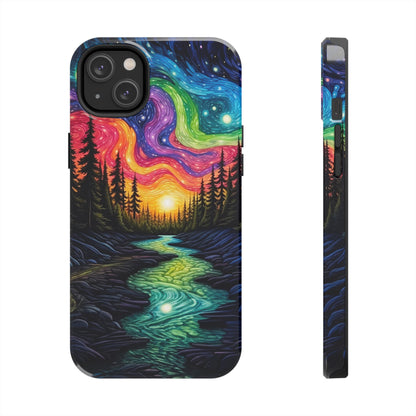 Celestial Nightscape iPhone Case – Vibrant River and Starry Sky Design